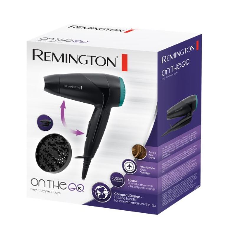 Remington Hair Dryer On The Go black Schwarz (D1500)