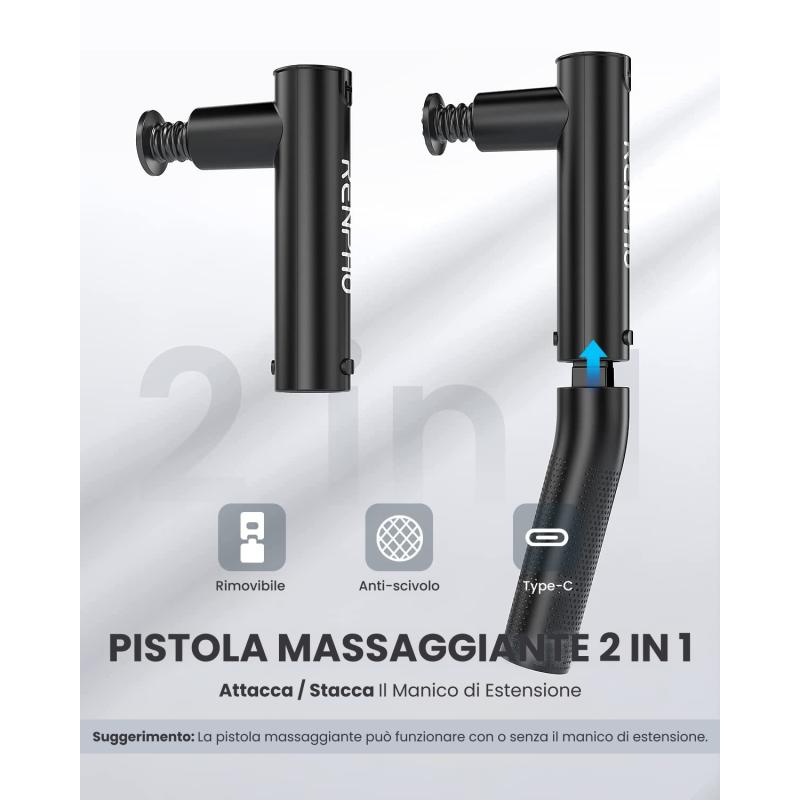 RENPHO Extend Massage Gun C004 black Schwarz PEU-R-C004-BK PEURC004BK (PEU-R-C004-BK)