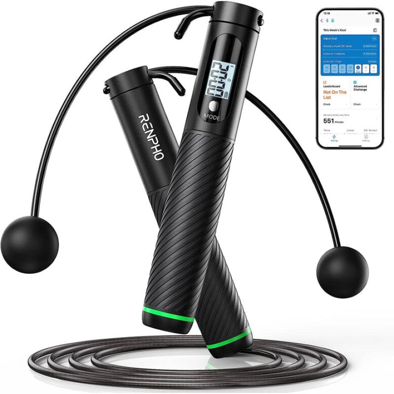 Renpho Smart Jump Rope 2in1 black Schwarz ‎R-Q008 ‎RQ008 (R-Q008)