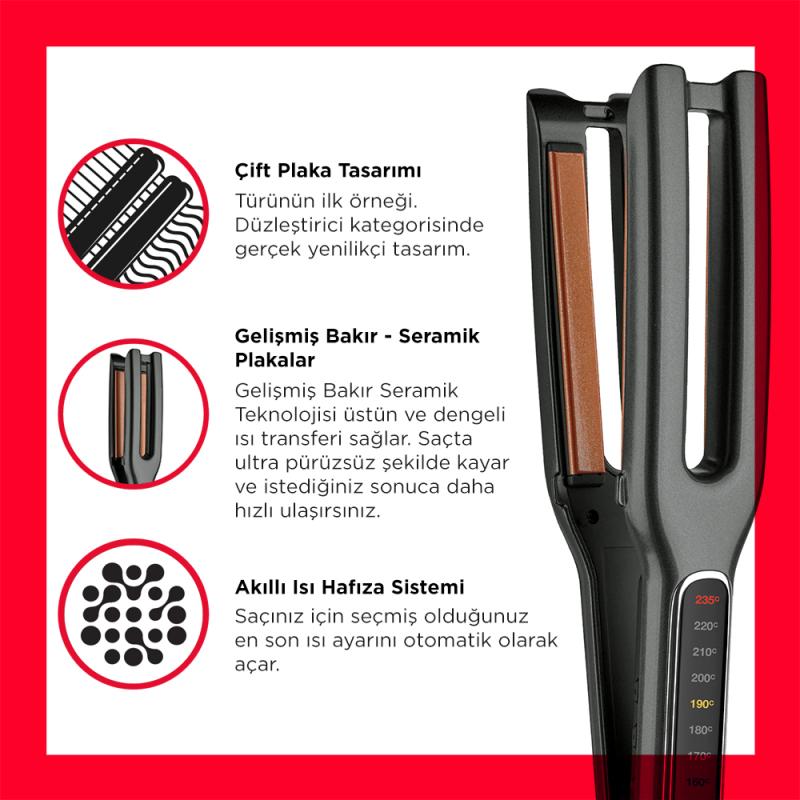 Revlon Straightening Iron Double Straight black Schwarz (RVST2204E)