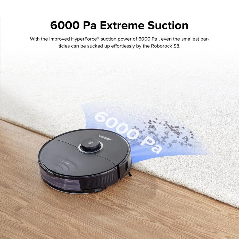 Roborock Robot Vacuum Cleaner S8 black Schwarz (S852-00) (S85200)