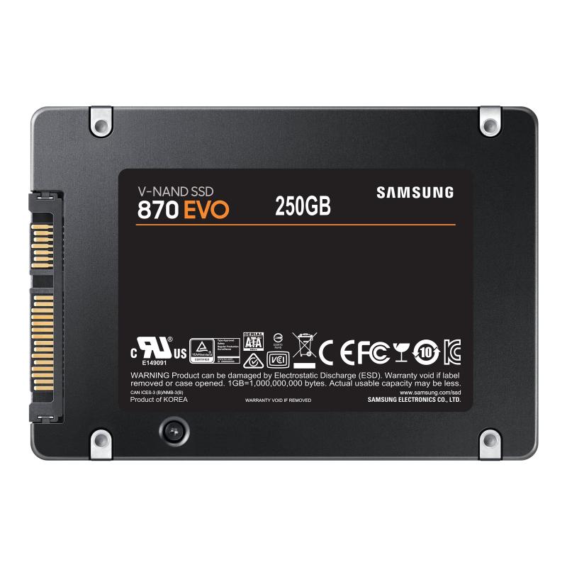 Samsung 870 EVO MZ-77E250B MZ77E250B SSD verschlüsselt 250 GB intern 2 5" Samsung5" Samsung 5" (6 4 Samsung4 Samsung 4 cm) (MZ-77E250B EU) (MZ77E250B EU)