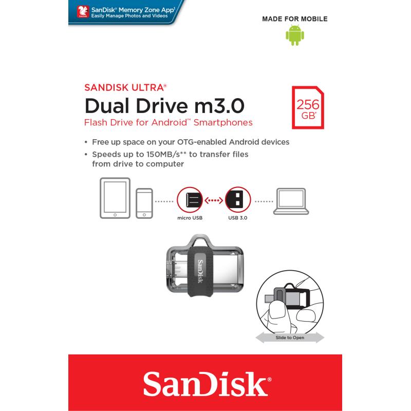 SanDisk Ultra Dual M3 0 256GB (SDDD3-256G-G46) (SDDD3256GG46)