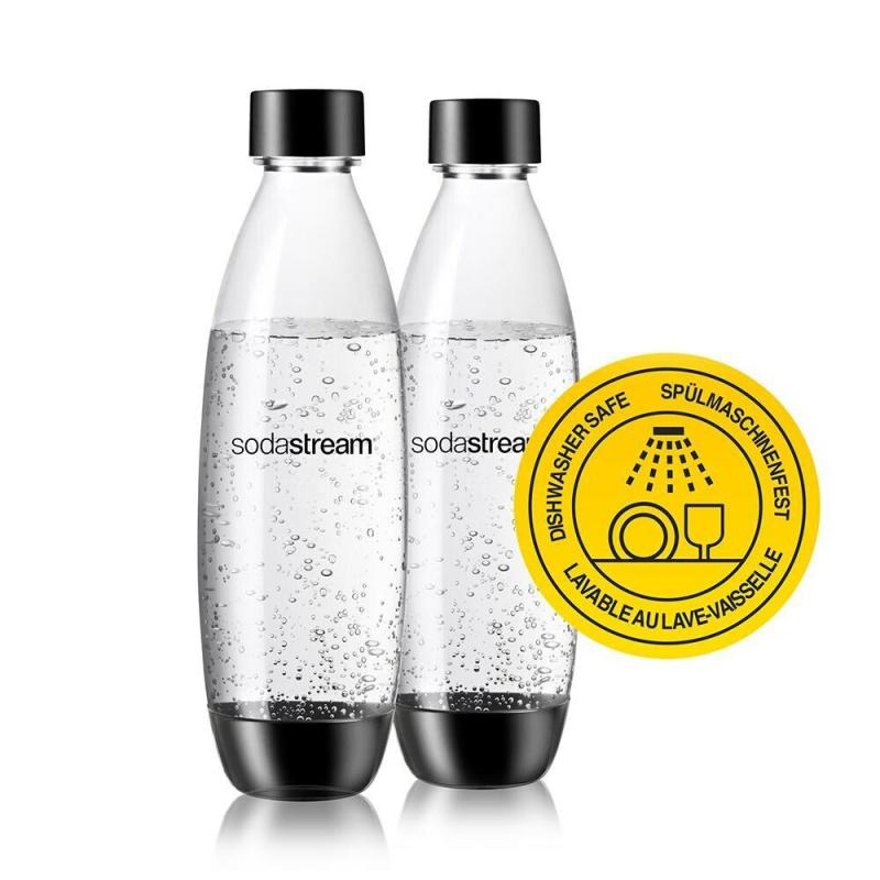 SodaStream PET Bottle DuoPack Fuse (2 Bottles, 1L, black) (1741260410)