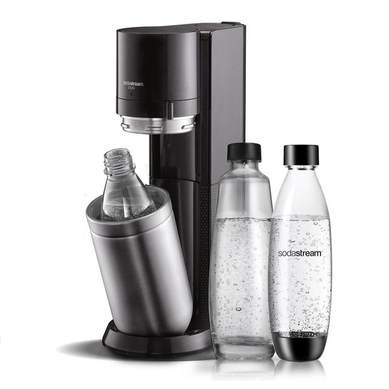 SodaStream Soda Maker DUO black Schwarz QC incl 1 Glas- Glas & 1 PET-Bottle PETBottle (1016812411)