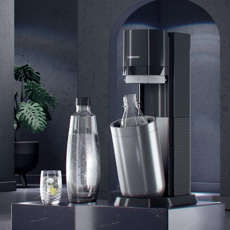 SodaStream Soda Maker DUO black Schwarz QC incl 1 Glas- Glas & 1 PET-Bottle PETBottle (1016812411)