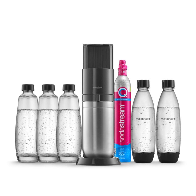 SodaStream Soda Maker DUO Valuepack black Schwarz QC incl 2 Glas- Glas & 1 PET-Bottle PETBottle (1016813490)