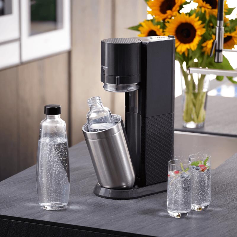 SodaStream Soda Maker DUO Valuepack black Schwarz QC incl 2 Glas- Glas & 1 PET-Bottle PETBottle (1016813490)