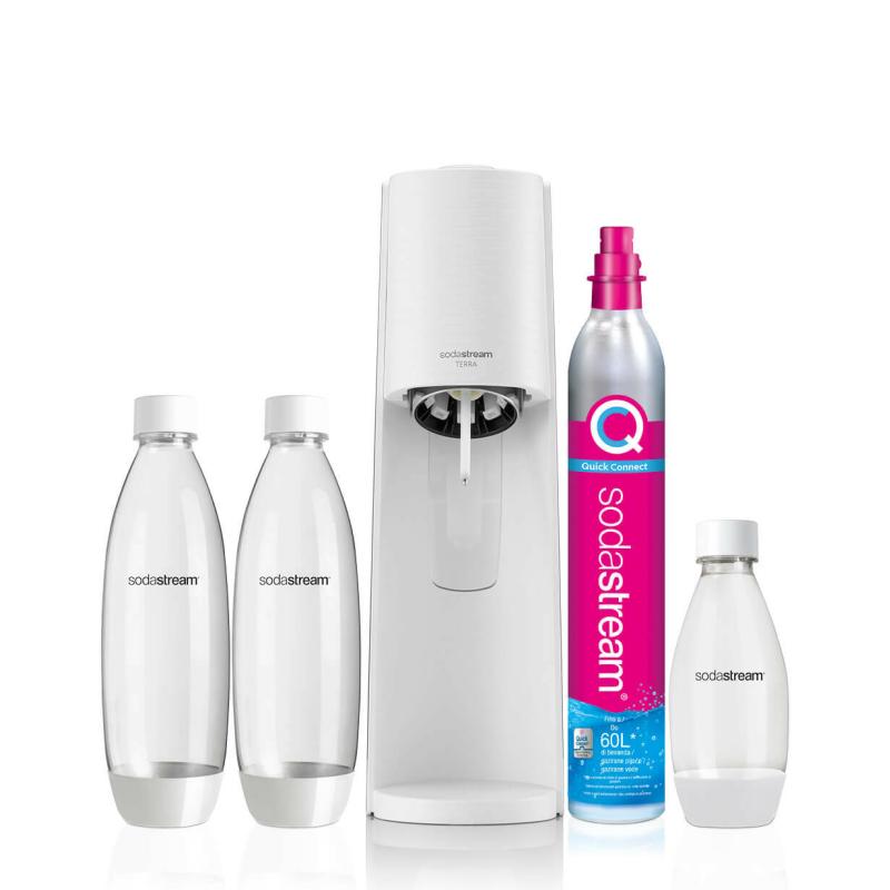 SodaStream Soda Maker Terra Megapack QC white incl 3 bottles (2270213)