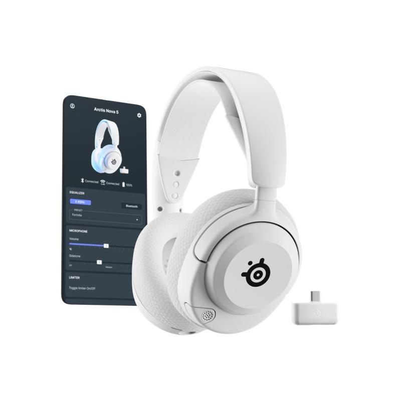 SteelSeries Headset Arctis Nova 5P Wireless White (61674)