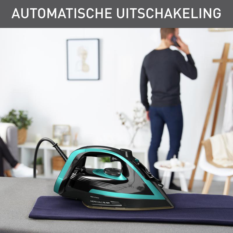Tefal Iron FV8066 Puregliss black Schwarz turqouise (FV8066E0)