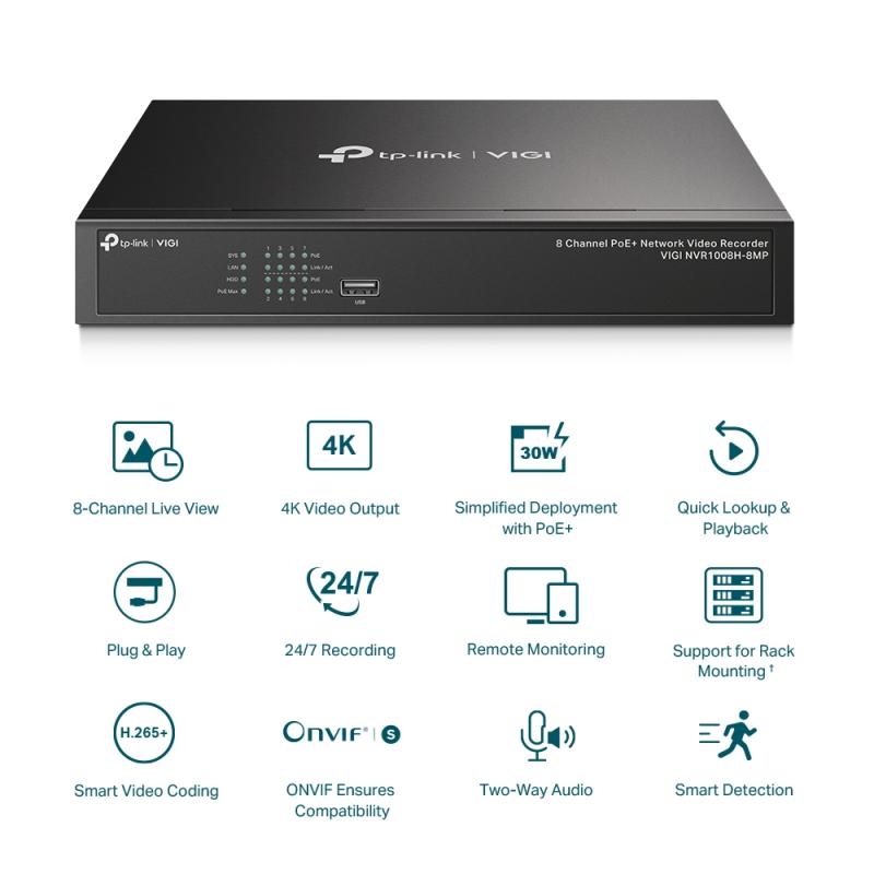 TP-LINK TPLINK NVR VIGI NVR1008H-8MP NVR1008H8MP (VIGI NVR1008H-8MP)