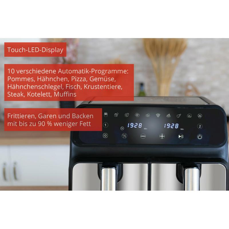 Unold Air Fryer Double Twin Zone black silver (58685)