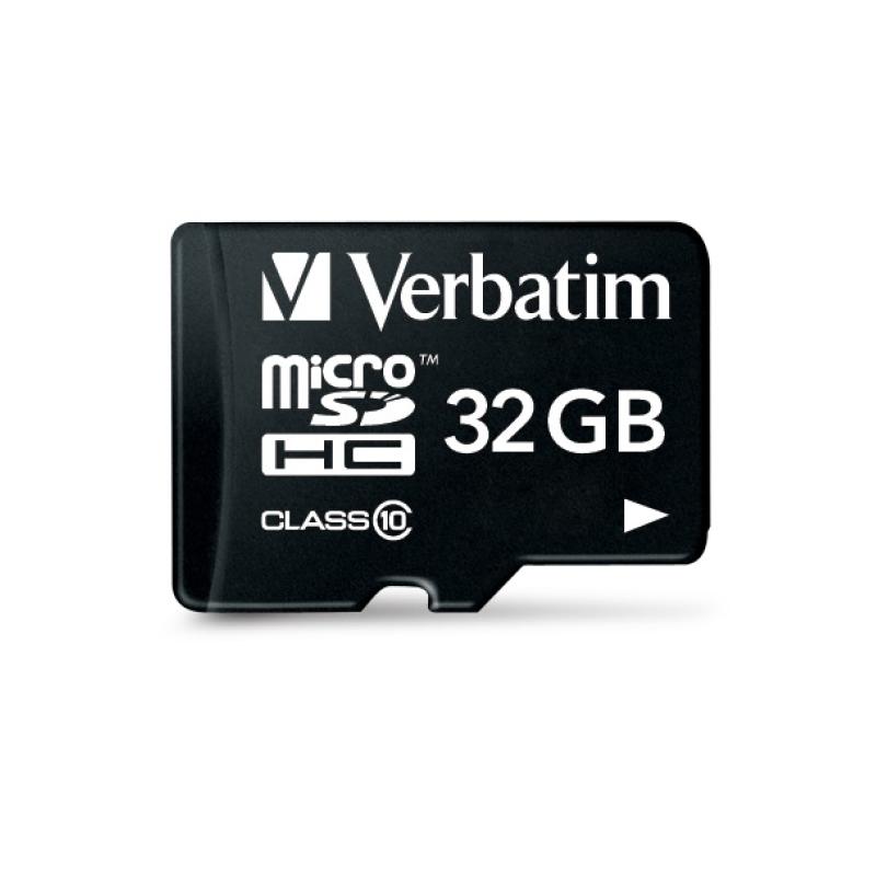 Verbatim Flash-Speicherkarte FlashSpeicherkarte (microSDHC SD-Adapter (microSDHC SDAdapter inbegriffen)(44083)