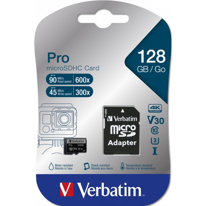 Verbatim MICRO SDXC CARD Pro UHS-3 UHS3 128GB Class 10 (MicroSDHC)(47044)