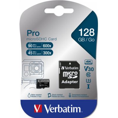Verbatim MICRO SDXC CARD Pro UHS-3 UHS3 128GB Class 10 (MicroSDHC)(47044)