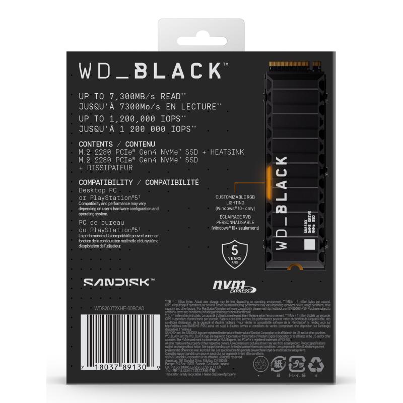 Western Digital Black Schwarz SN850X Internal (WDS200T2XHE-00BCA0) (WDS200T2XHE00BCA0) SSD 2TB M 2 Western Digital2 Western Digital 2